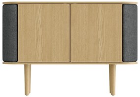 Antracytowa niska komoda w dekorze dębu 109x75 cm Treasures – UMAGE