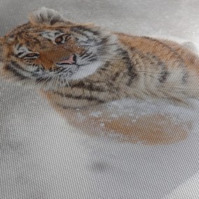 Obraz tygrysa biegnącego po śniegu (125x70 cm)