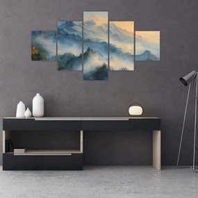 Obraz - Malowany górski krajobraz (125x70 cm)