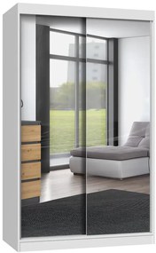 Biała szafa przesuwna z 2 lustrami 120 cm W7-K00