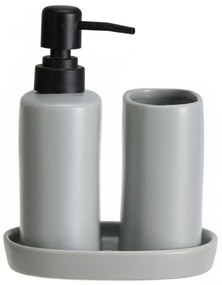 Zestaw łazienkowy PLY, ceramiczny dozownik, kubek i taca