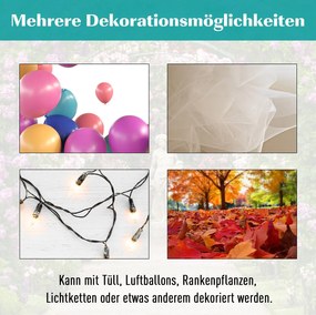 Outsunny Łuk Ogrodowy z Ławką Metalowa Brama Pergola Kratka dla Roślin Wspinających Czarny 152x58x207cm | Aosom PL