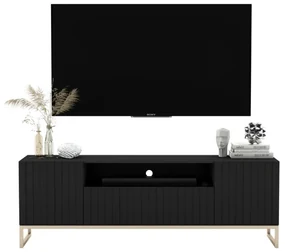 Szafka RTV TAL 2D1K 150cm czarna mat MEBLE LINDNER