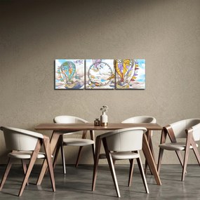 Obraz - Wyprawa w chmurach (z zegarem) (90x30 cm)