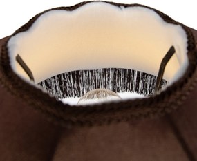 Lampa podłogowa czarna z brązowym kloszem i białym wnętrzem 45 cm - Classico