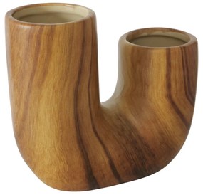 Wazon ceramiczny z wzorem drewna WILHELMY, 14,5 cm