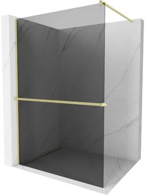Mexen Kioto+ ścianka prysznicowa z półką Walk-in 70 x 200 cm, grafit, złota szczotkowana - 800-070-121-55-40