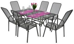 Metalowy zestaw ogrodowy SANDRA 1 + 6 stół 145x90 cm (CT309)