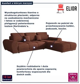 Rozkładany narożnik w kolorze ceglastym R0-C17