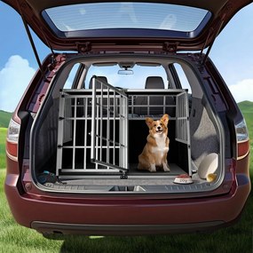 Transporter dla psa BRUNO, 97x90x72cm, srebrna/czarna Cadoca