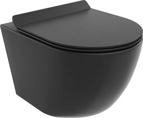 Mexen Lena miska wc Rimless z deską wolnoopadającą slim, duroplast, czarna mat - 30220185