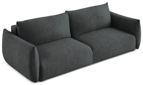 Ciemnoszara rozkładana sofa z tkaniny szenilowej 230 cm Leila – Makamii