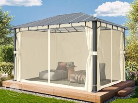TOOLPORT 3x4m Pawilon ogrodowy Hardtop, z 4 ścianami bocznymi, szampański - (300678)