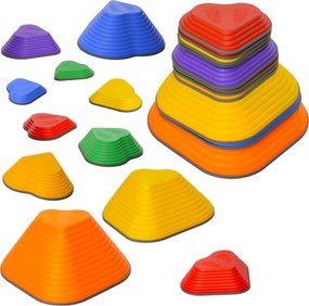 AIYAPLAY Kamienie do Balansu, Zestaw 11 sztuk, Stapelowane &amp; Lekkie, Antypoślizgowe, Do Wewnątrz/Zewnątrz | Aosom PL