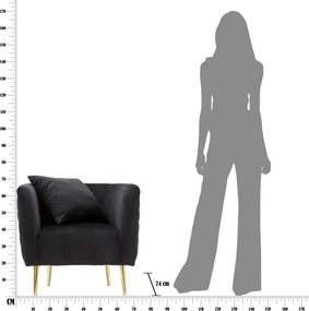 Czarny aksamitny fotel Bucarest – Mauro Ferretti