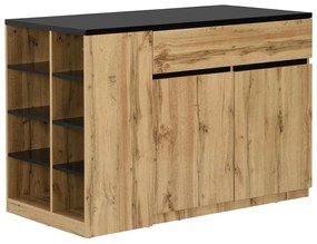 Wyspa kuchenna z miejscem do przechowywania - Kolor czarny i naturalny - MEILI