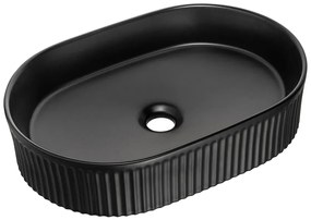 Czarna owalna ceramiczna umywalka - Nifo 4X