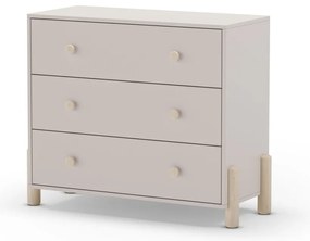Kremowa niska komoda dziecięca z litego drewna sosnowego 90x80 cm Enola – Marckeric