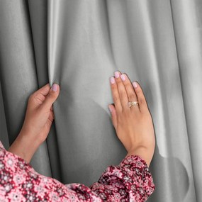 Szara aksamitna zasłona częściowo zaciemniająca (dimout) 140x245 cm Pleat – Restilo