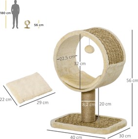Drapak dla Kota Zabawka Płyta Wiórowa Khaki Beżowy Kawowy | Aosom PL