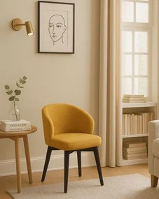 Żółte drewniane krzesło kubełkowe - Faro 5X