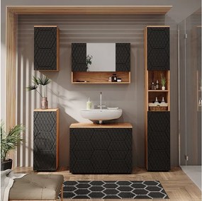 Zestaw mebli łazienkowych antracyt o strukturze plastra miodu 80x41x58.6 irma