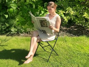 Krzesło Ogrodowe składane SEMPLICI Krzesło Na Balkon Czarne