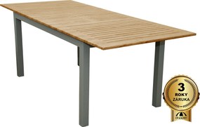 Doppler EXPERT WOOD - ogrodowy rozkładany aluminiowy stół 150/210 x 90 x 75 cm - Towar z drobną wadą (N593)