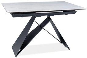 Stół rozkładany WESTIN SC 120(160)x80 biały marmur/czarny mat SIGNAL