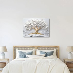 Obraz – Eleganckie drzewo życia 3D pełne kwiatów (70x50 cm)