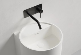 NT2440 umywalka ścienna z odlewu mineralnegoBiały mat - z otworem na baterię - możliwość wyboru odpływu - 40 x 42 x 45 cm