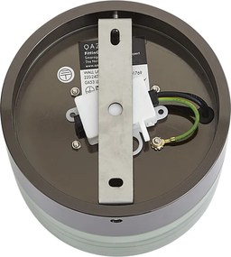 Designerski kinkiet czarny ze szkłem jasnozielonym IP44 - Michele