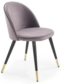 Krzesło K315 VELVET szare/czarne HALMAR