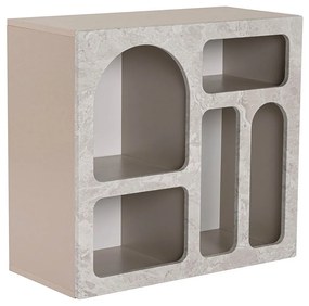 Stolik konsola z 5 wnękami - Efekt szarego marmuru - LUELA