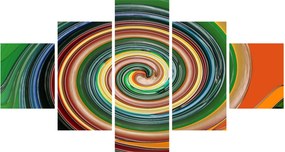 Abstrakcyjny obraz - kolorowa spirala (125x70 cm)