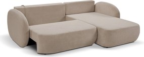 Masseno Narożnik AMICO z funkcją spania i pojemnikiem na pościel Narozniki L, Rozkładana sofa - Beżowy, ARAGON 14
