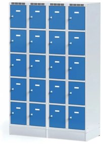 Alfa 3 Szafka skrytkowa S6 na cokole, 10 schowków, 1920 x 600 x 500 mm, zamek obrotowy, drzwi pomarańczowe