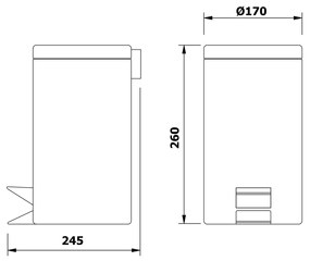 AQUALINE 28103 Simple line Kosz na śmieci okrągły 3 l, biały