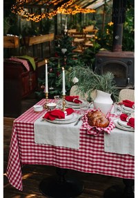 Lniany obrus 140x140 cm Red Gingham – Linen Tales