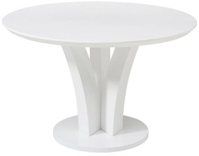 Stół okrągły do jadalni dla 4 osób z MDF - Biały lakierowany - VIALETA