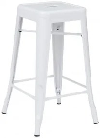 Zestaw 4 Sztaplowanych Wysokich Stołków Stalowych Lix Biała & ↑65 Cm - Sklum