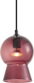 Lampa wisząca retro czarna z fioletowym szkłem do systemu szynowego 1-fazowego - Iconic Bell