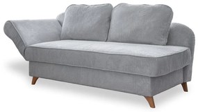 Jasnoszary sztruksowy szezlong (lewostronny) Chic Charlotte – Miuform