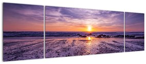 Obraz plaży - zachód słońca (170x50 cm)