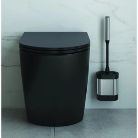 Ciemnoszara szczotka do WC ze stali nierdzewnej Cleany – Metaltex