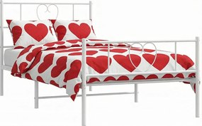 Białe metalowe łóżko loftowe 80x200 cm D8-A13