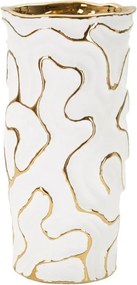 Ceramiczny wazon w biało-złotym kolorze (wysokość 25 cm) Adore – Mauro Ferretti