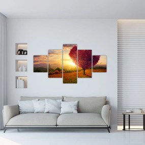 Obraz drzewa w kształcie serca (125x70 cm)