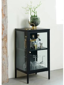 Czarna metalowa witryna 45x85 cm Carmel – Unique Furniture