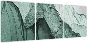 Obraz - Emerald Mountains N⁰2 (z zegarem) (90x30 cm)